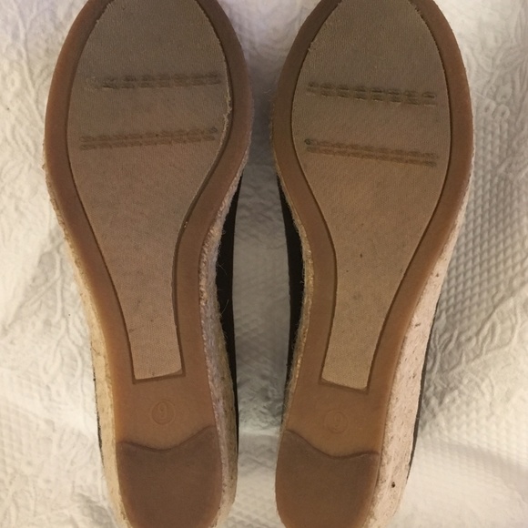 Retro Vintage Canvas Stripe Espadrille Wedges Sz 9 - Picture 4 of 6